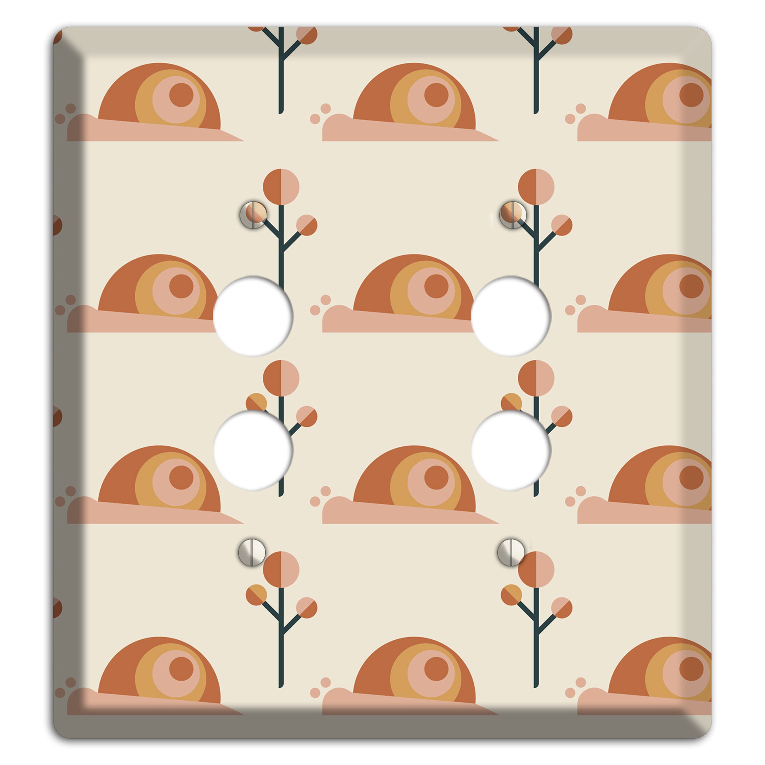 Retro Snails 2 Pushbutton Wallplate