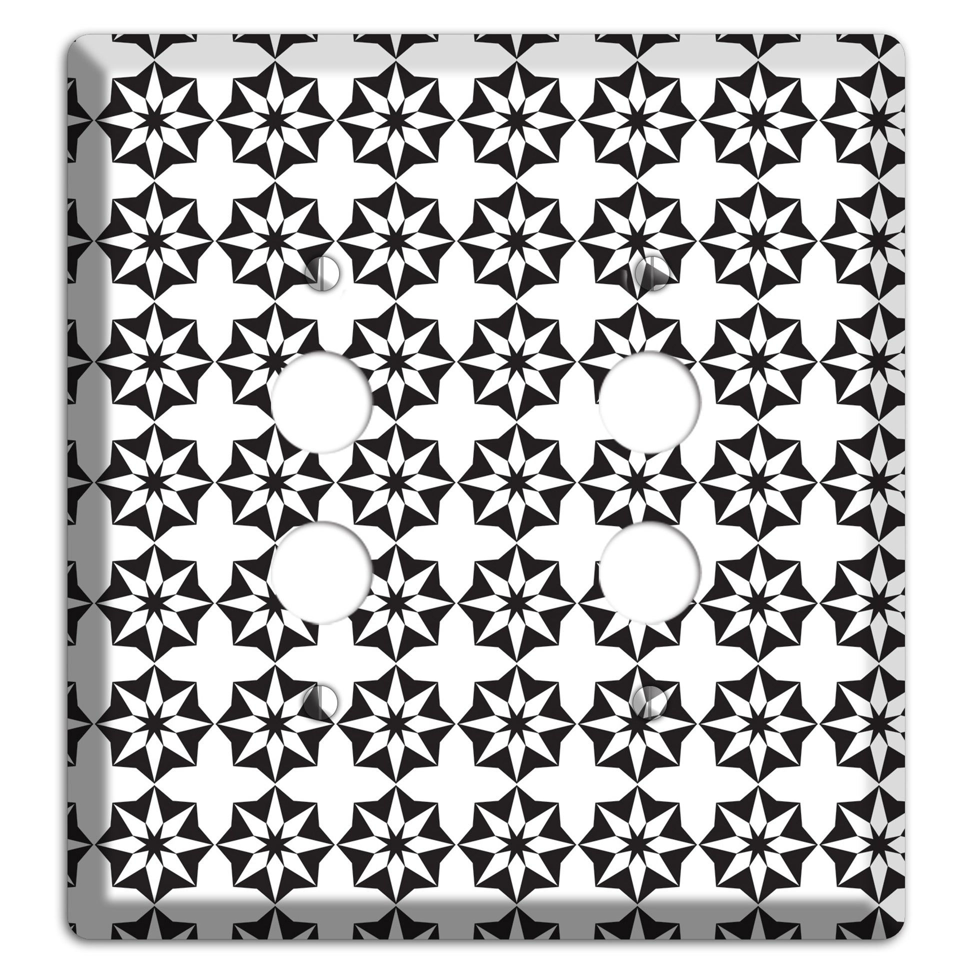 White with Black Foulard 2 Pushbutton Wallplate