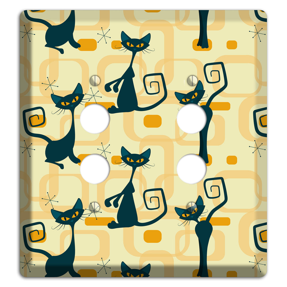 Navy Kitties 2 Pushbutton Wallplate