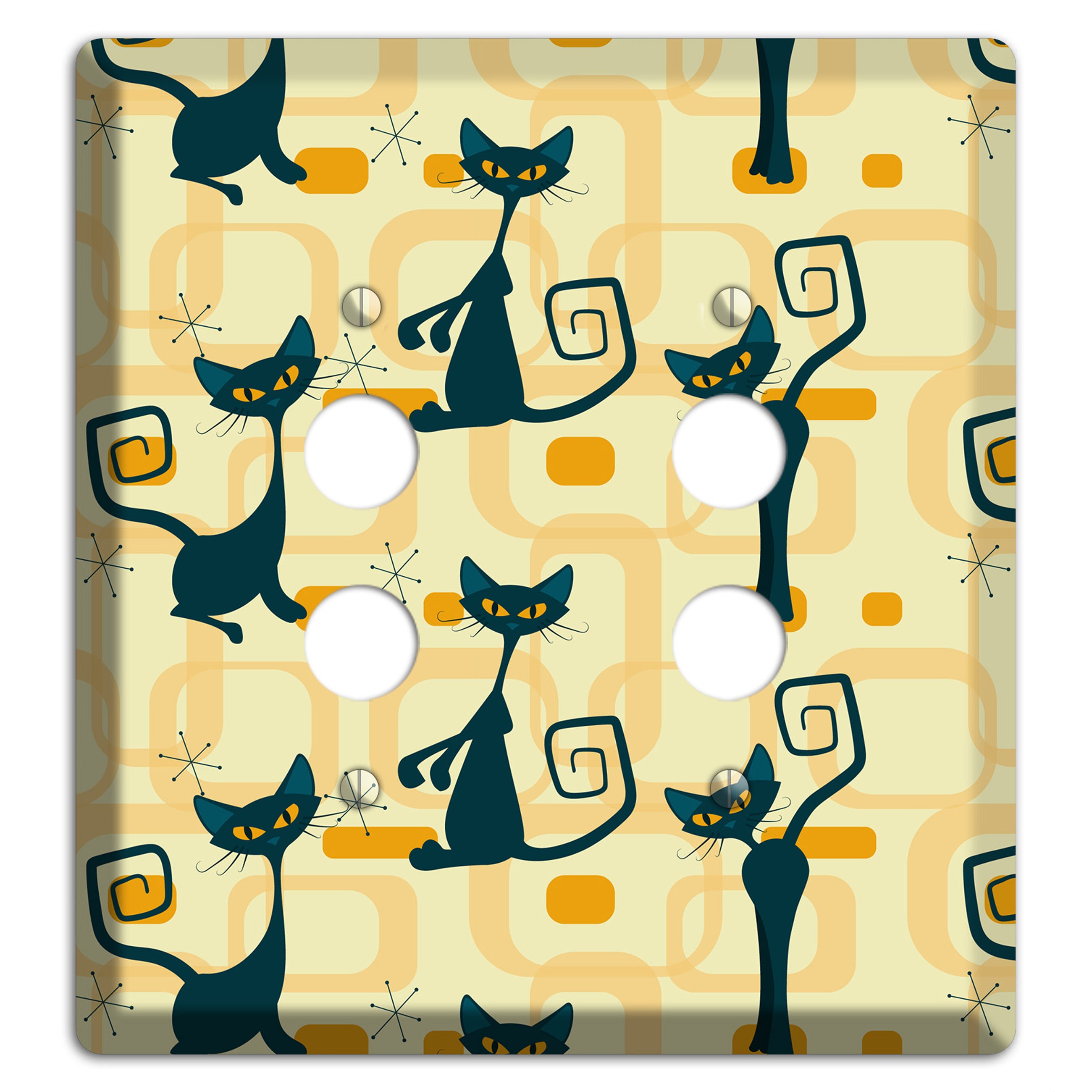 Navy Kitties 2 Pushbutton Wallplate