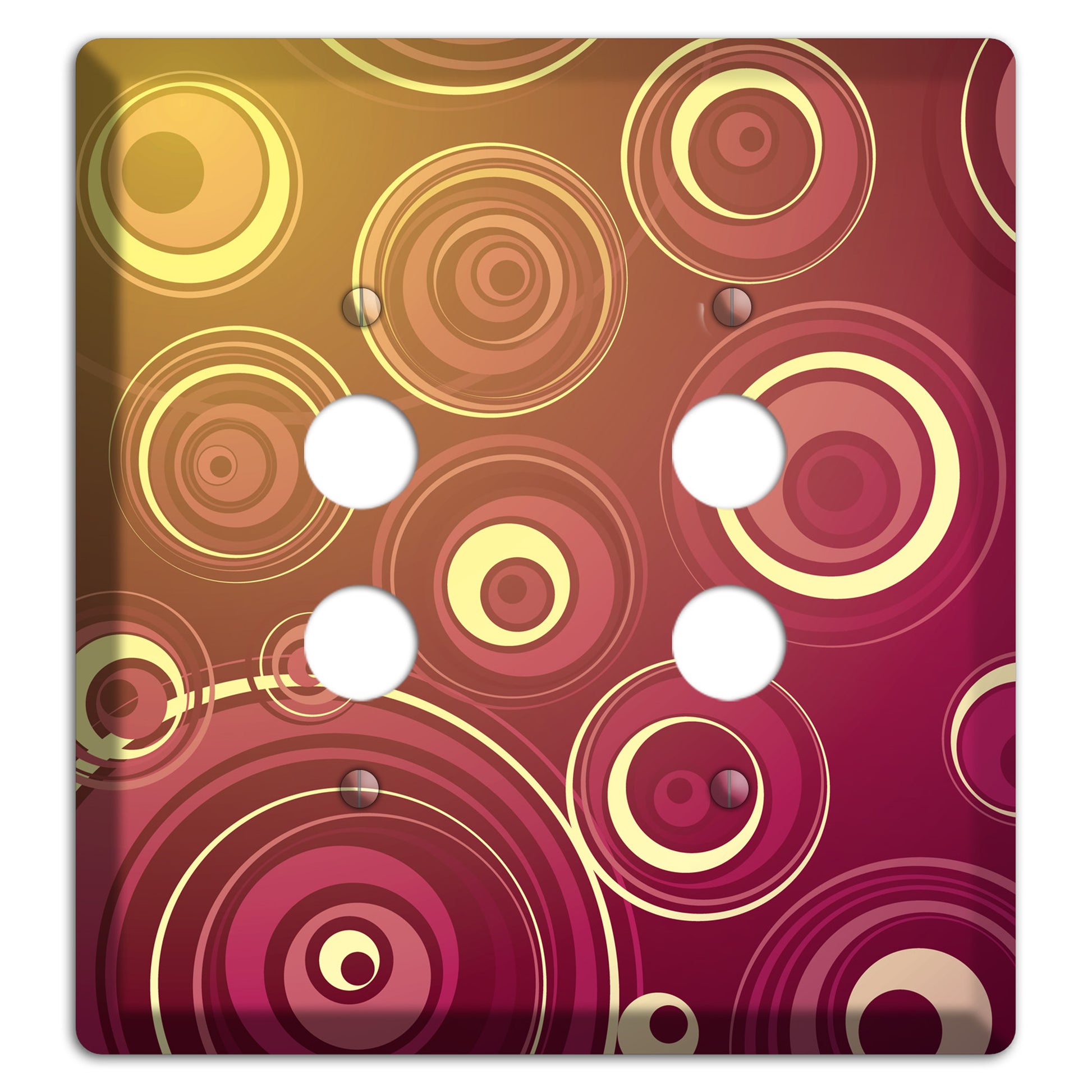 Maroon and Yellow Circles 2 Pushbutton Wallplate