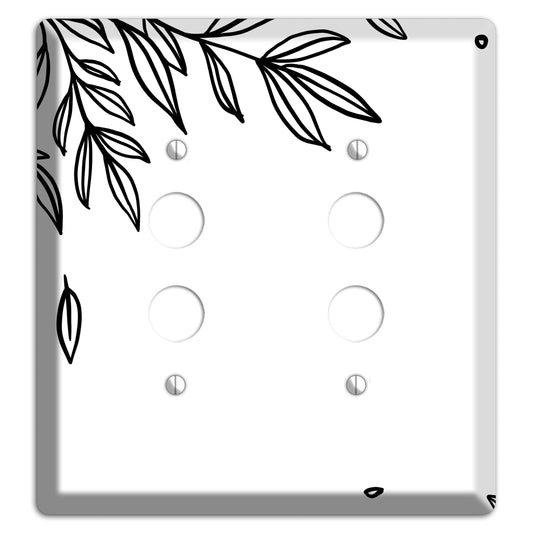 Hand-Drawn Floral 3 2 Pushbutton Wallplate