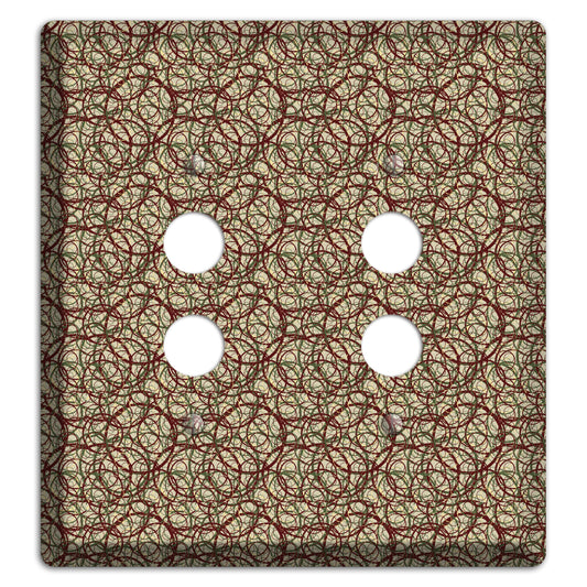 Brown and Burgundy Circles 2 Pushbutton Wallplate