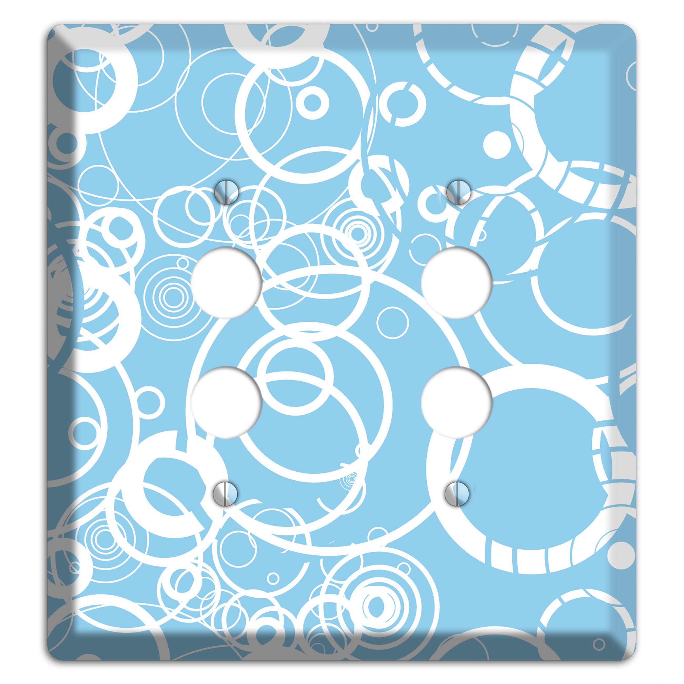 Light Blue Circles 2 Pushbutton Wallplate