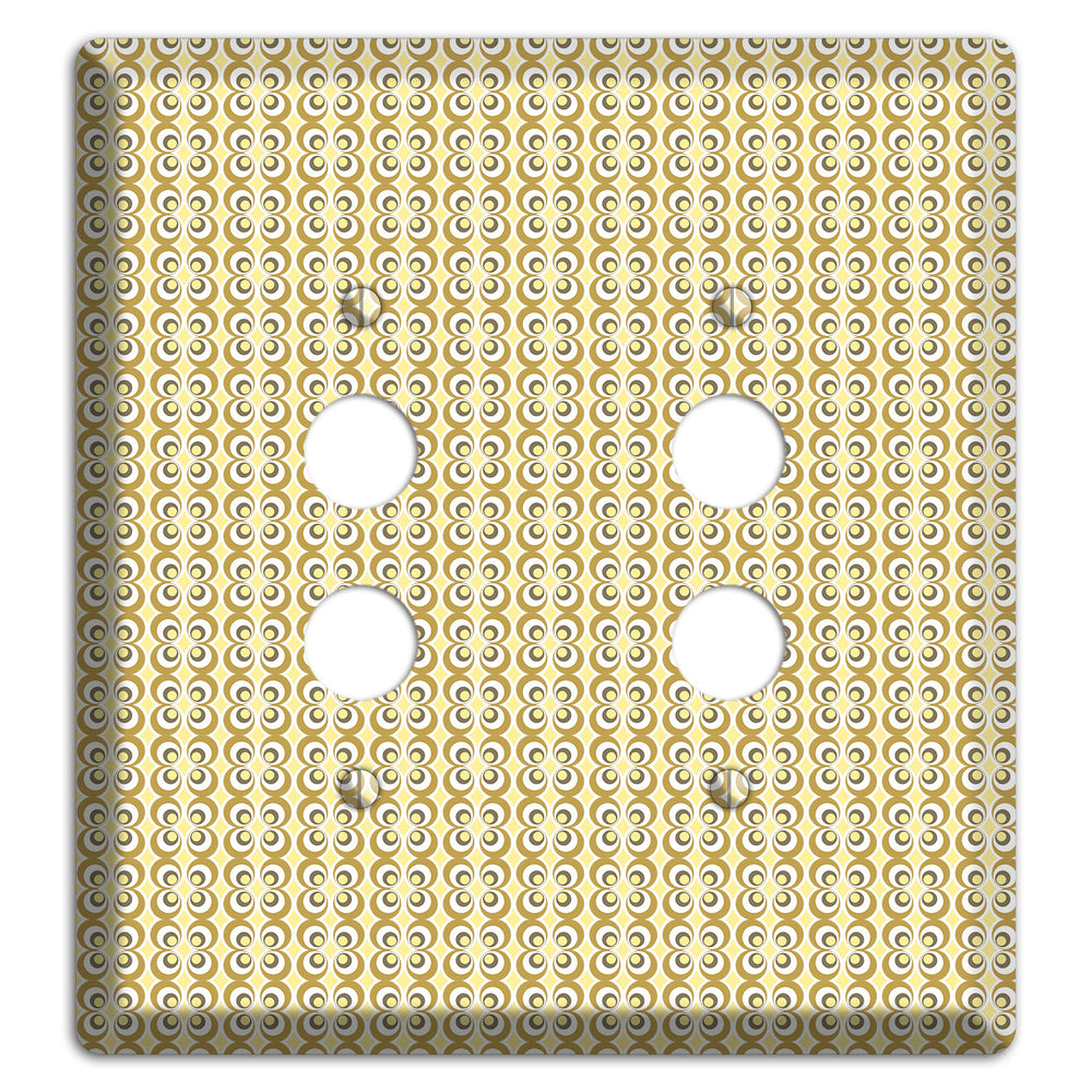 Yellow Offset Bullseye 2 Pushbutton Wallplate