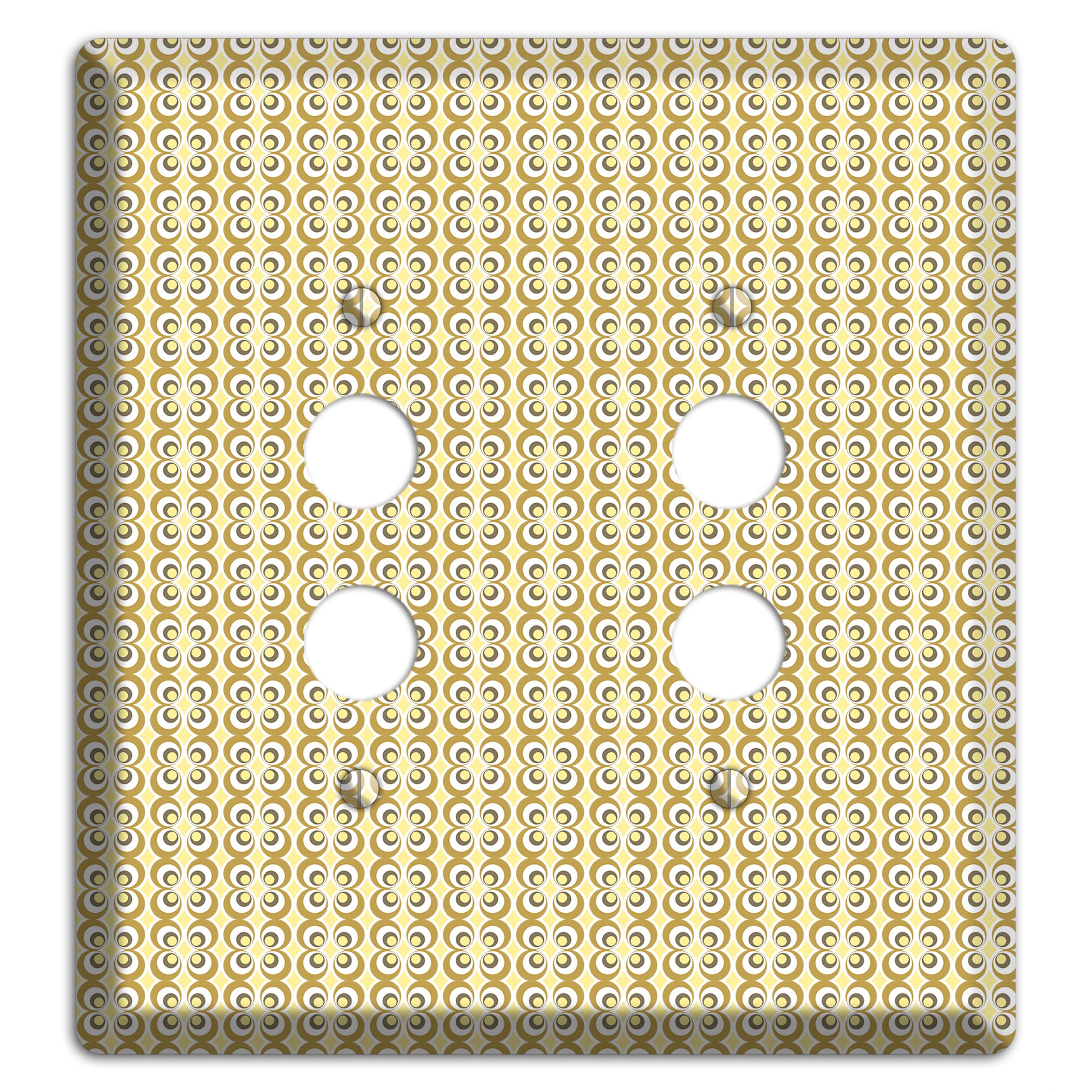 Yellow Offset Bullseye 2 Pushbutton Wallplate