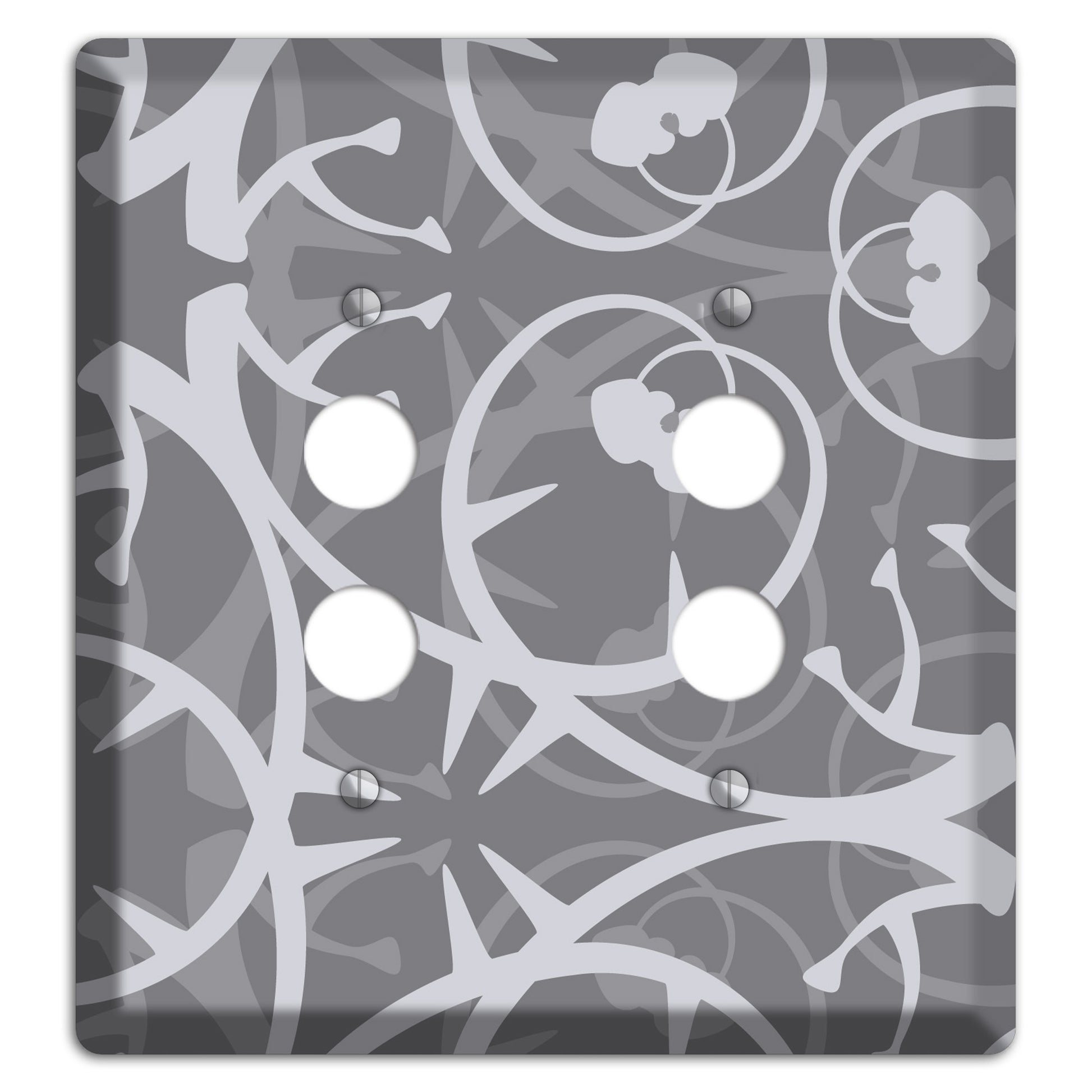 Grey Abstract Swirl 2 Pushbutton Wallplate