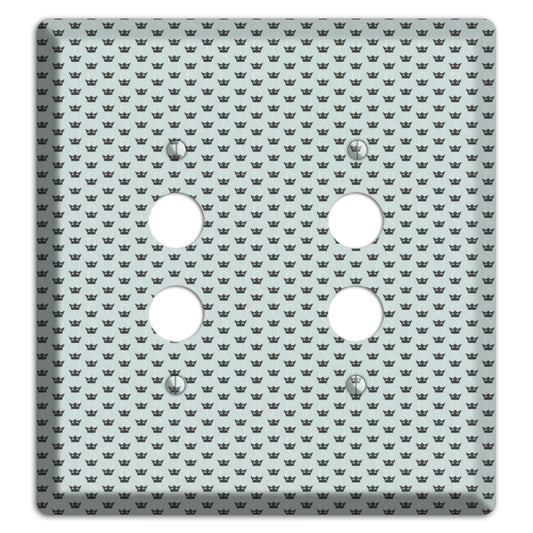 Dusty Blue with Crowns 2 Pushbutton Wallplate