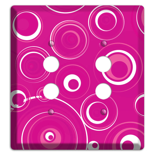 Dark Pink Circles 2 Pushbutton Wallplate