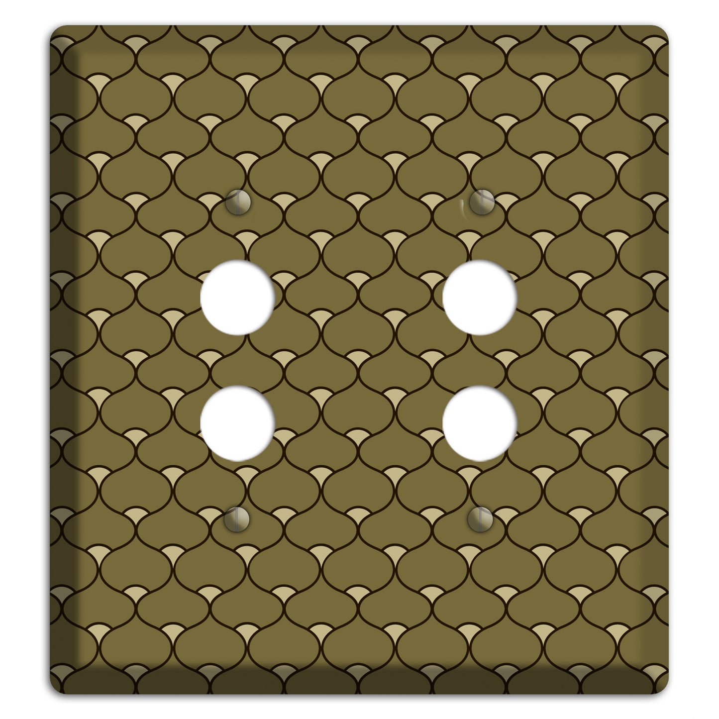 Brown Deco Scallop 2 Pushbutton Wallplate