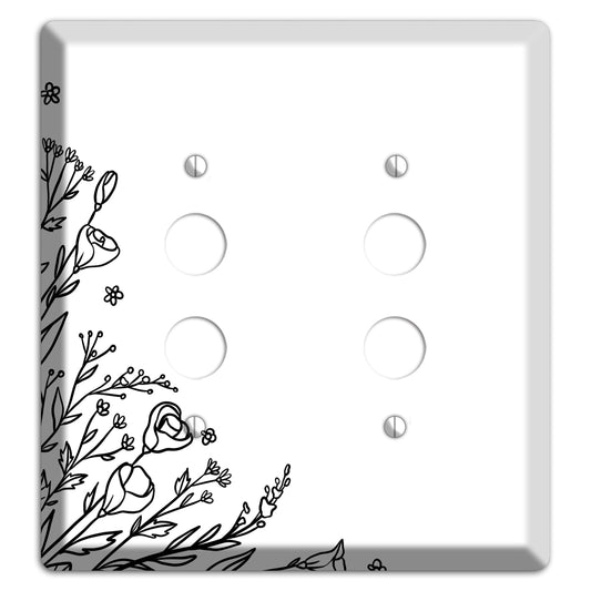 Hand-Drawn Floral 35 2 Pushbutton Wallplate