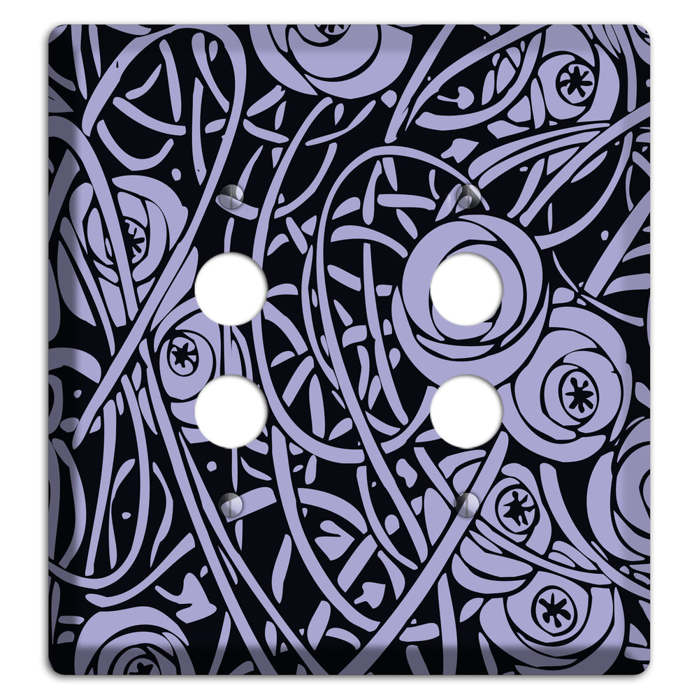 Lilac Deco Floral 2 Pushbutton Wallplate