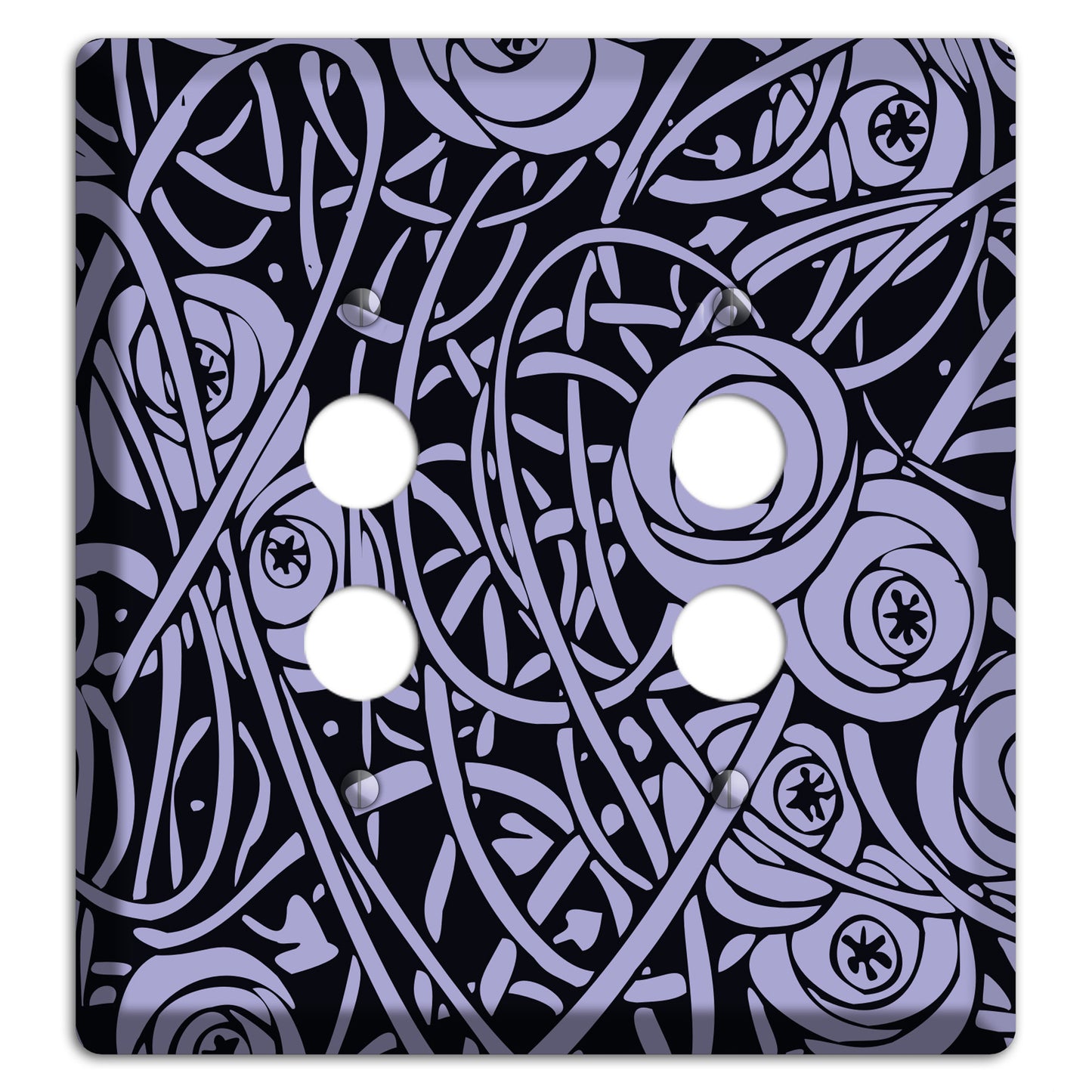 Lilac Deco Floral 2 Pushbutton Wallplate