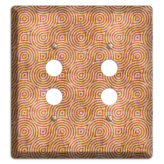 Beige and Red Swirl 2 Pushbutton Wallplate