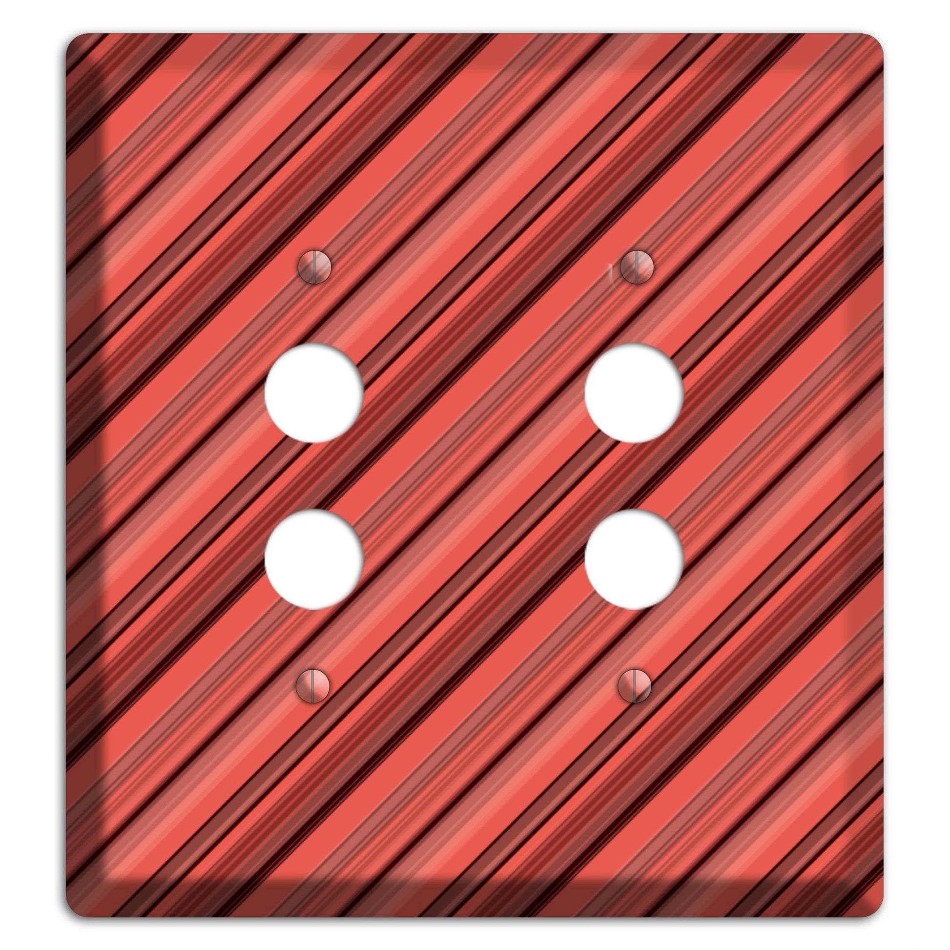 Red Stripes 2 2 Pushbutton Wallplate