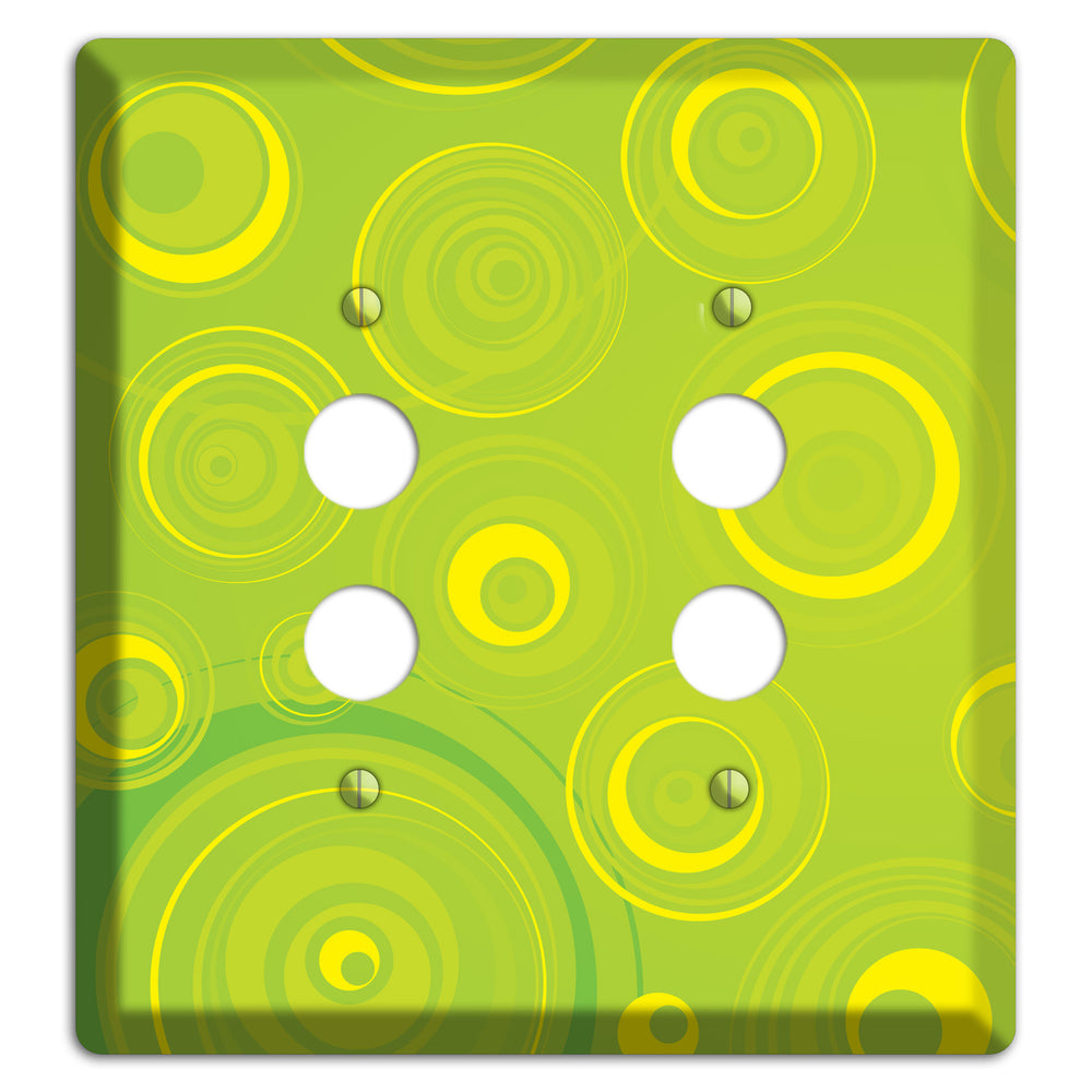 Green-yellow Circles 2 Pushbutton Wallplate