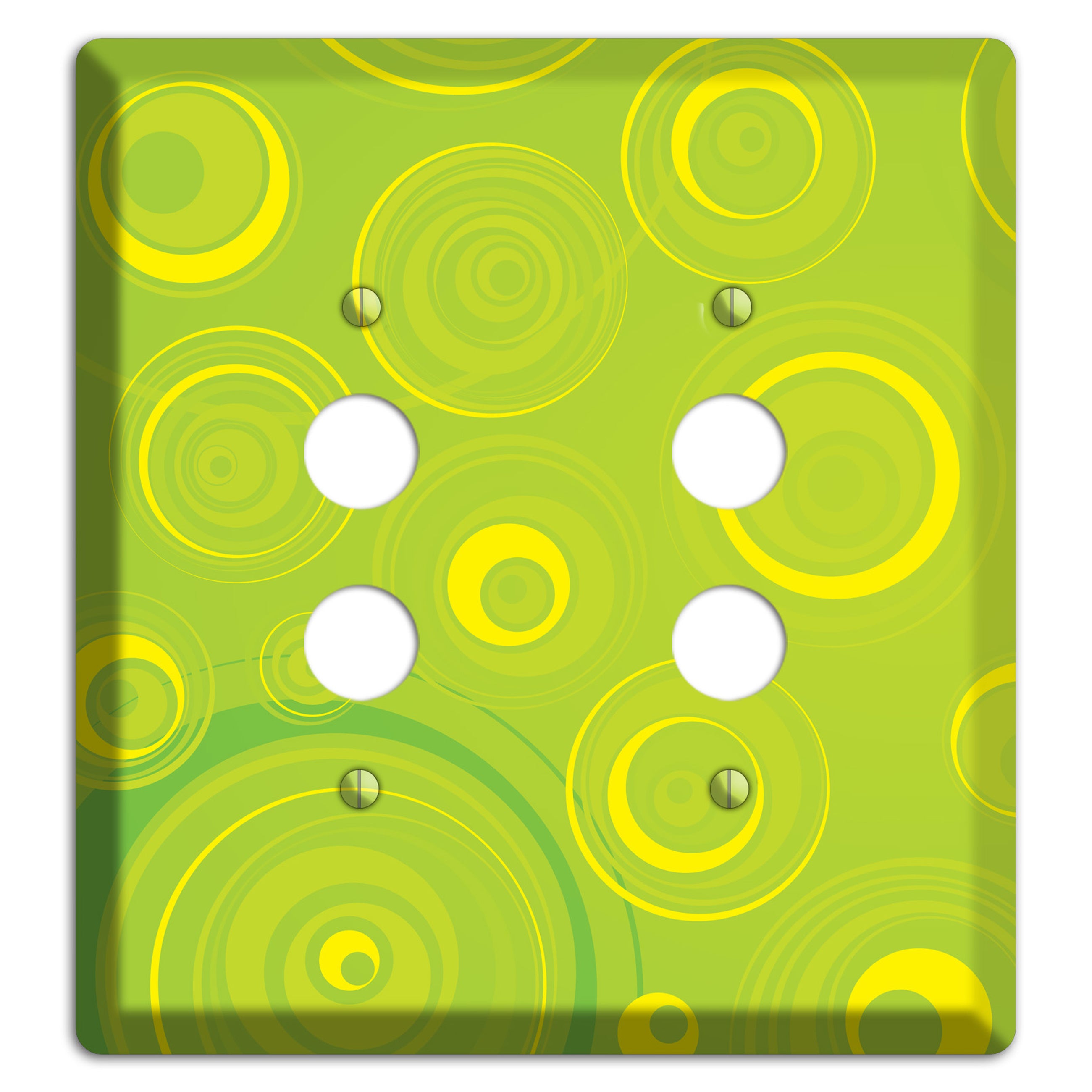 Green-yellow Circles 2 Pushbutton Wallplate