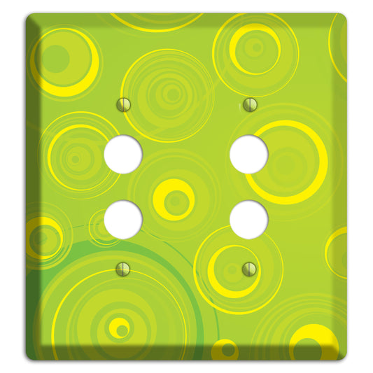 Green-yellow Circles 2 Pushbutton Wallplate