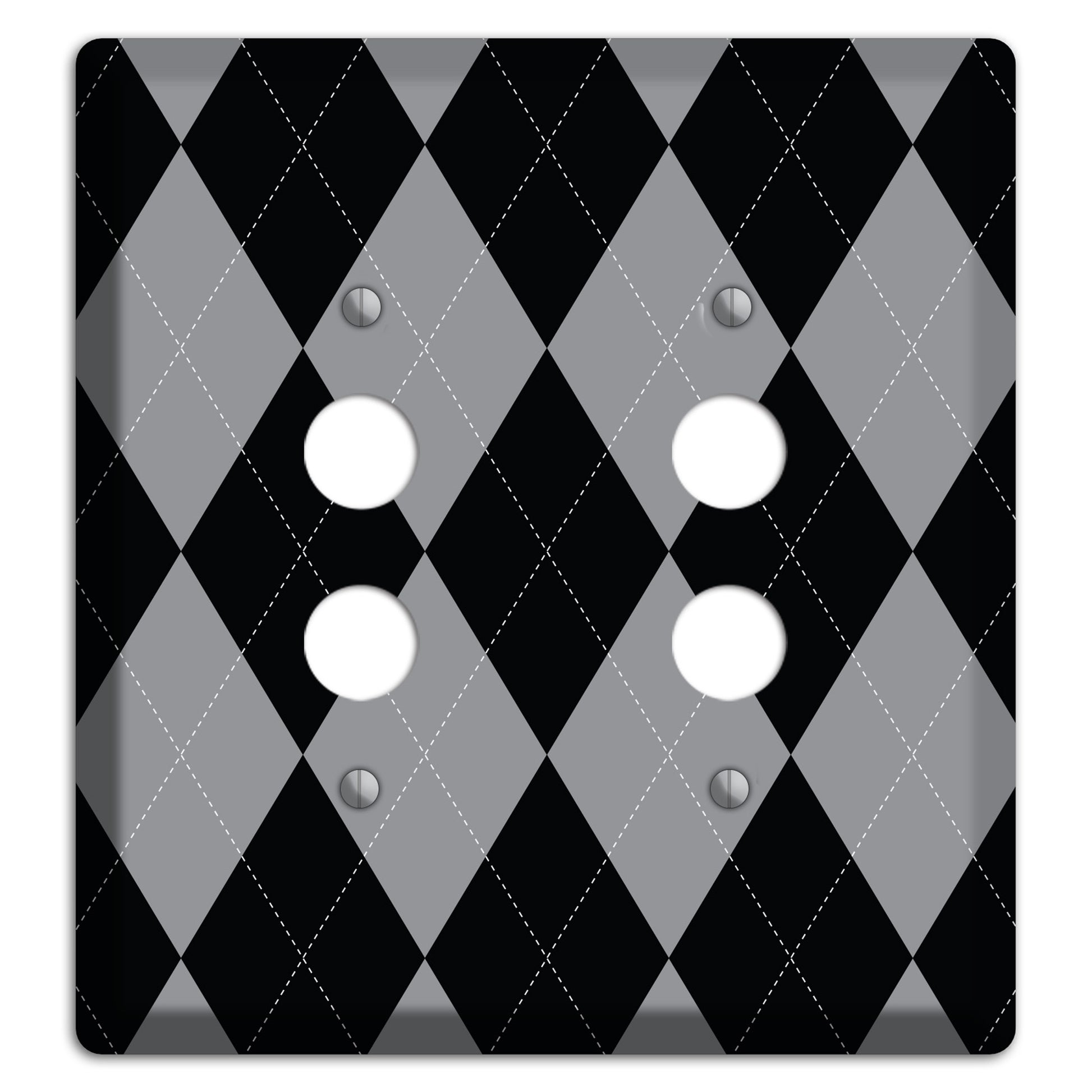 Light Purple and Black 2 Pushbutton Wallplate