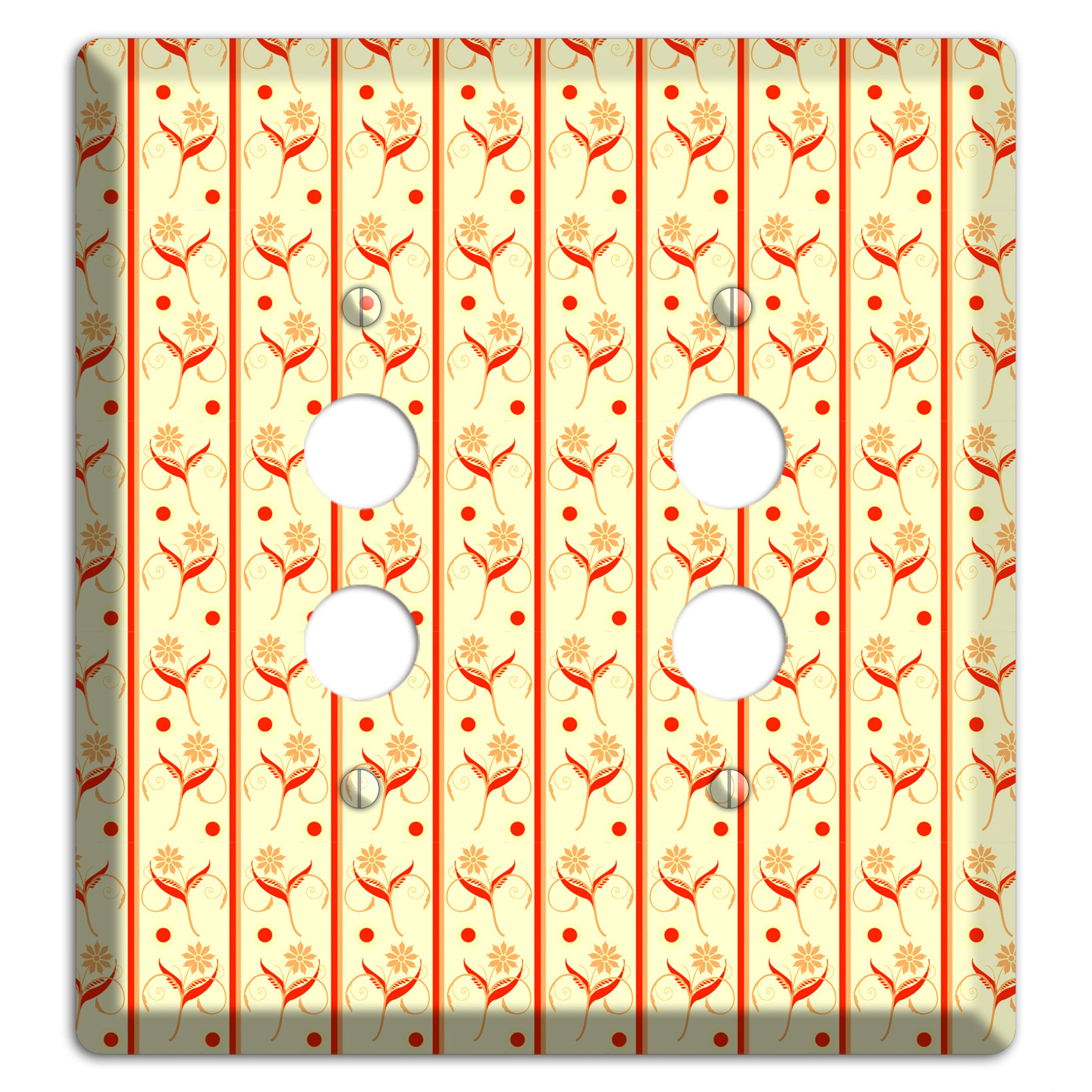 Yellow Floral Pattern 2 Pushbutton Wallplate