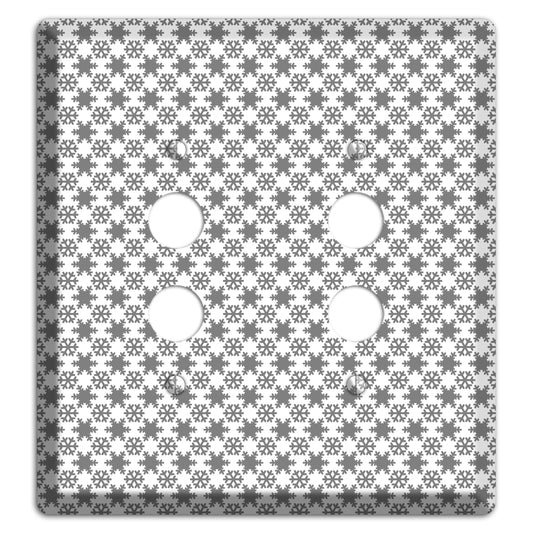 Grey Snowflakes 2 Pushbutton Wallplate