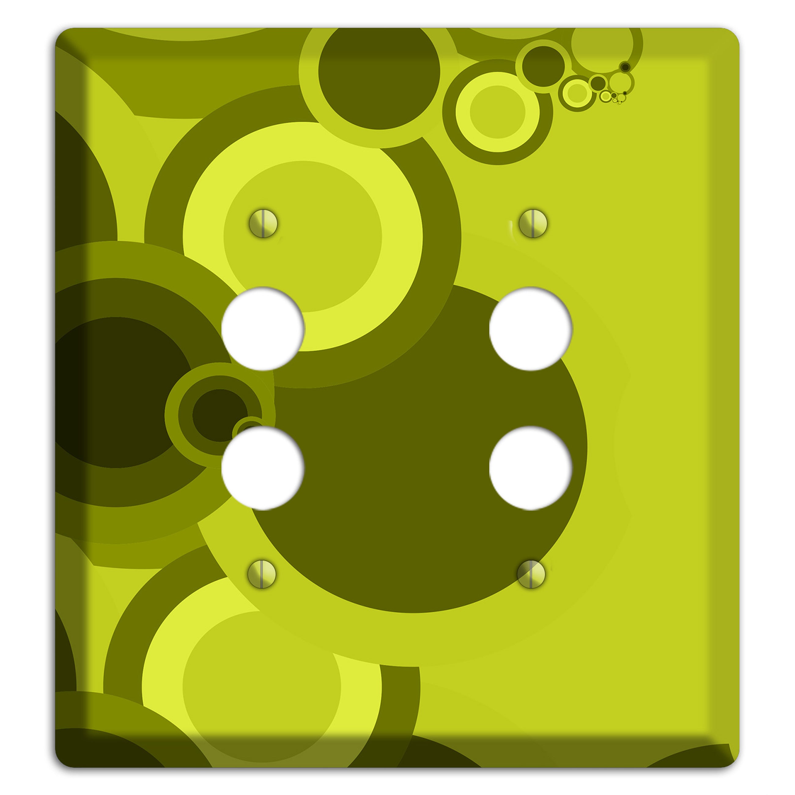 Green Circles 2 Pushbutton Wallplate