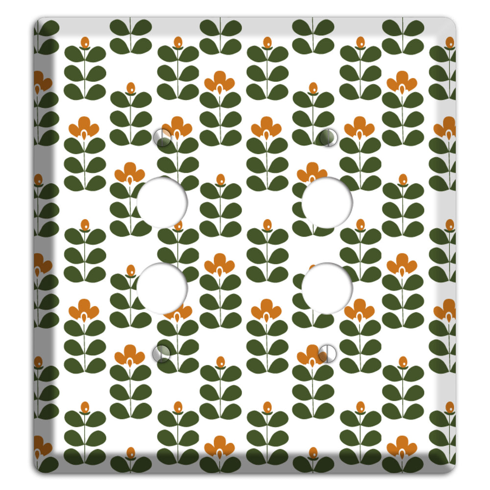 Green Small Sprouts 2 Pushbutton Wallplate