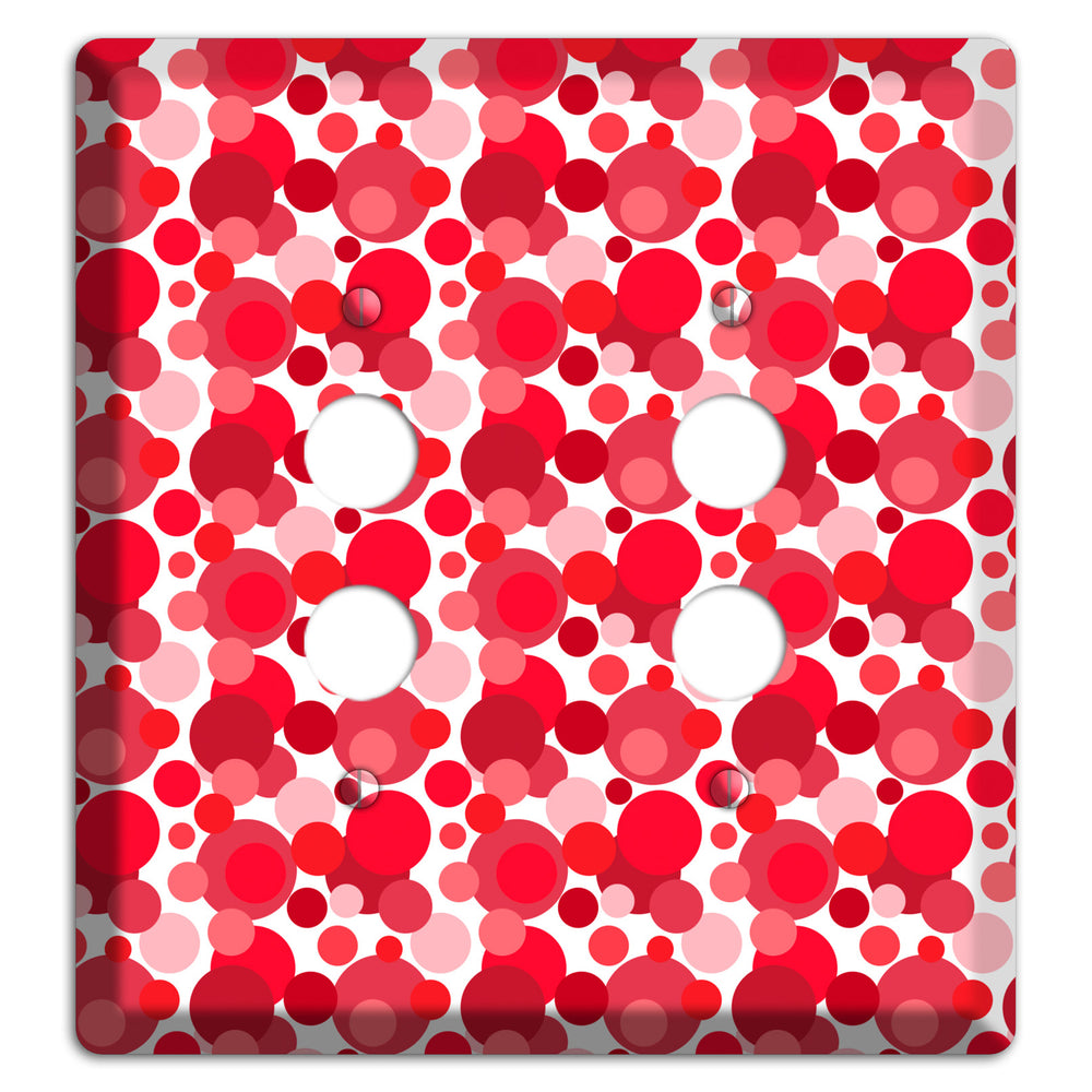 Multi Red Bubble Dots 2 Pushbutton Wallplate