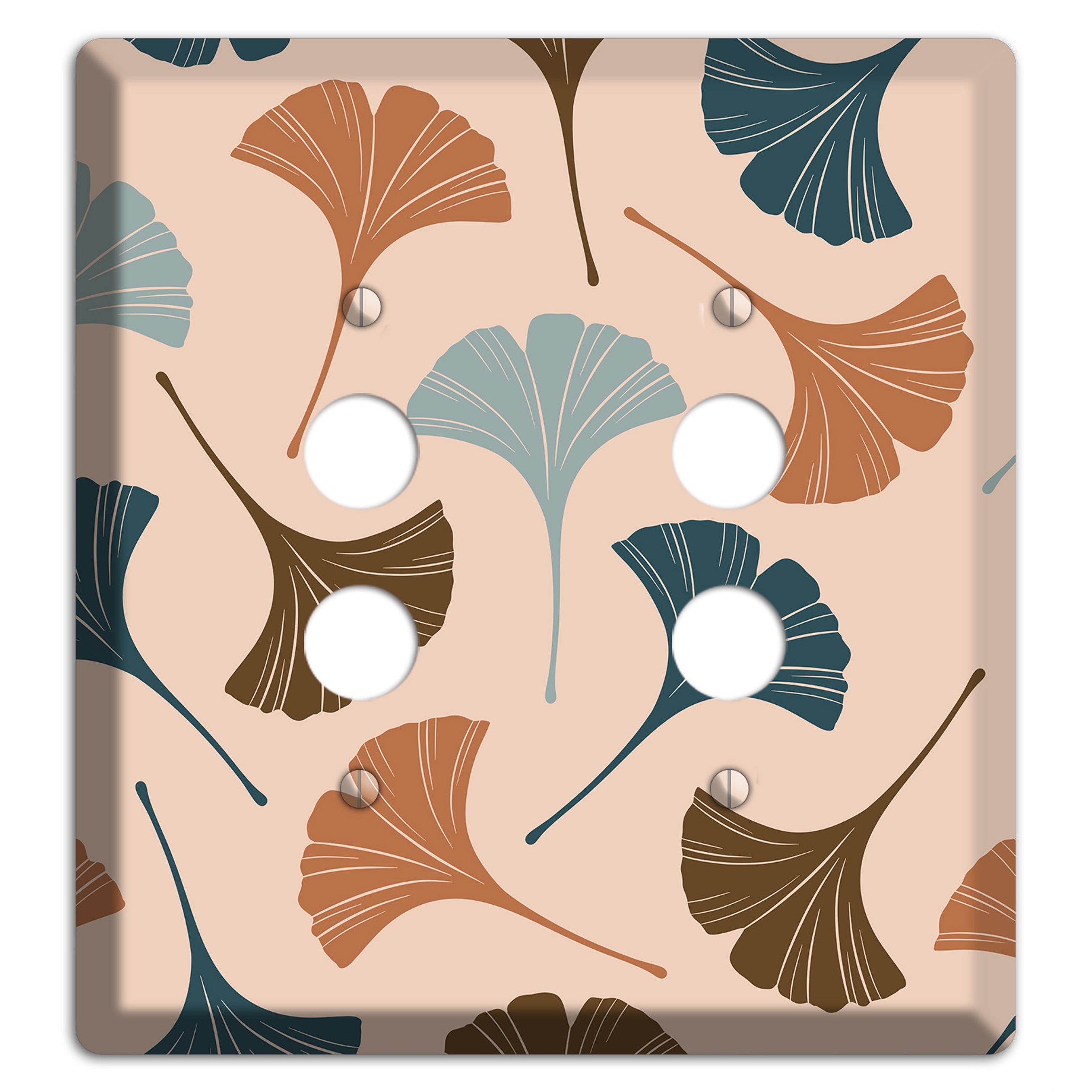 Blush Ginkgo Leaves 2 Pushbutton Wallplate