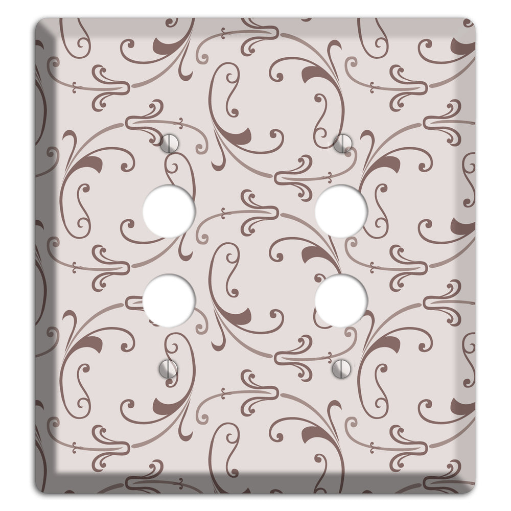 Mauve Victorian Sprig 2 Pushbutton Wallplate