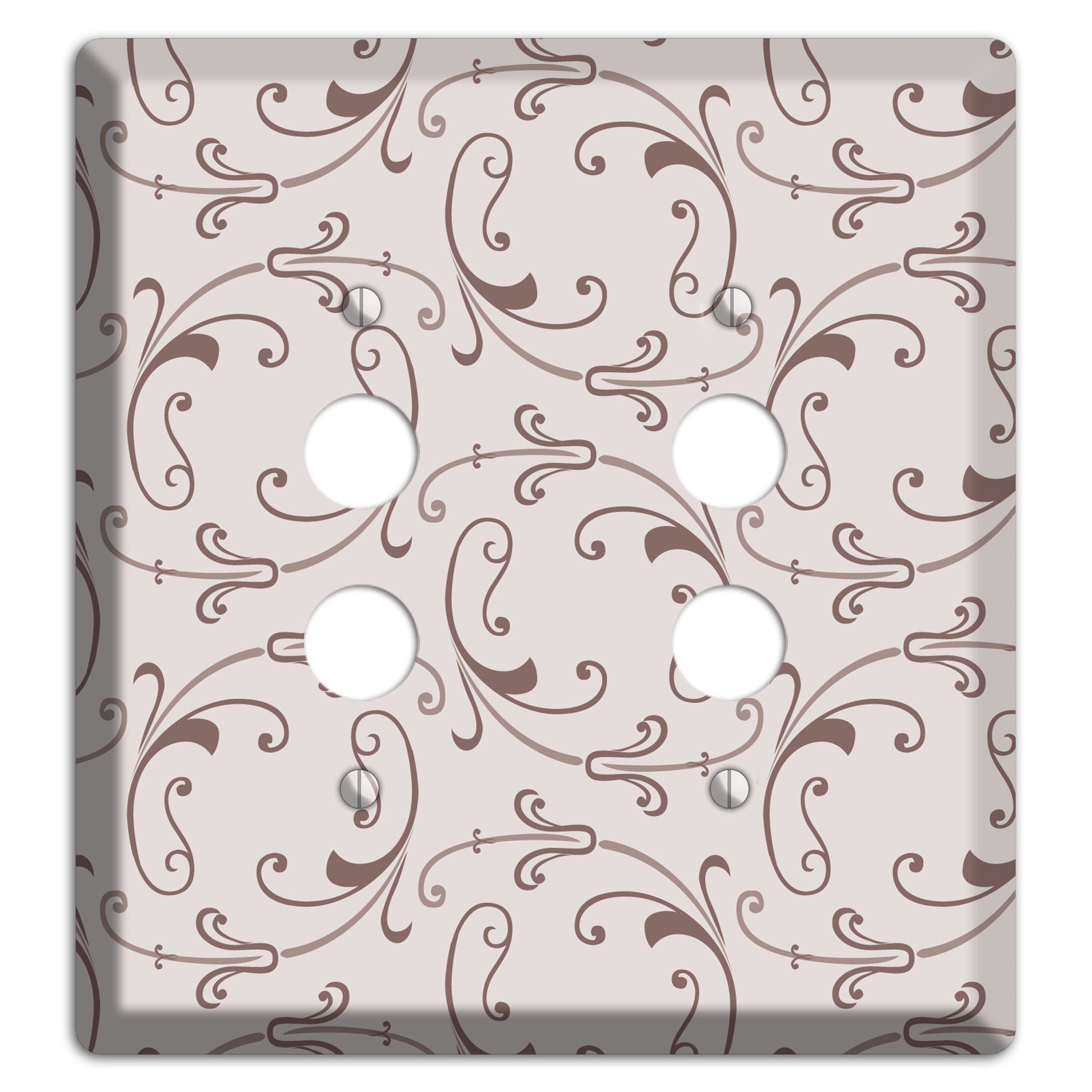 Mauve Victorian Sprig 2 Pushbutton Wallplate