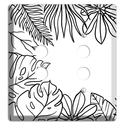 Hand-Drawn Leaves 3 2 Pushbutton Wallplate