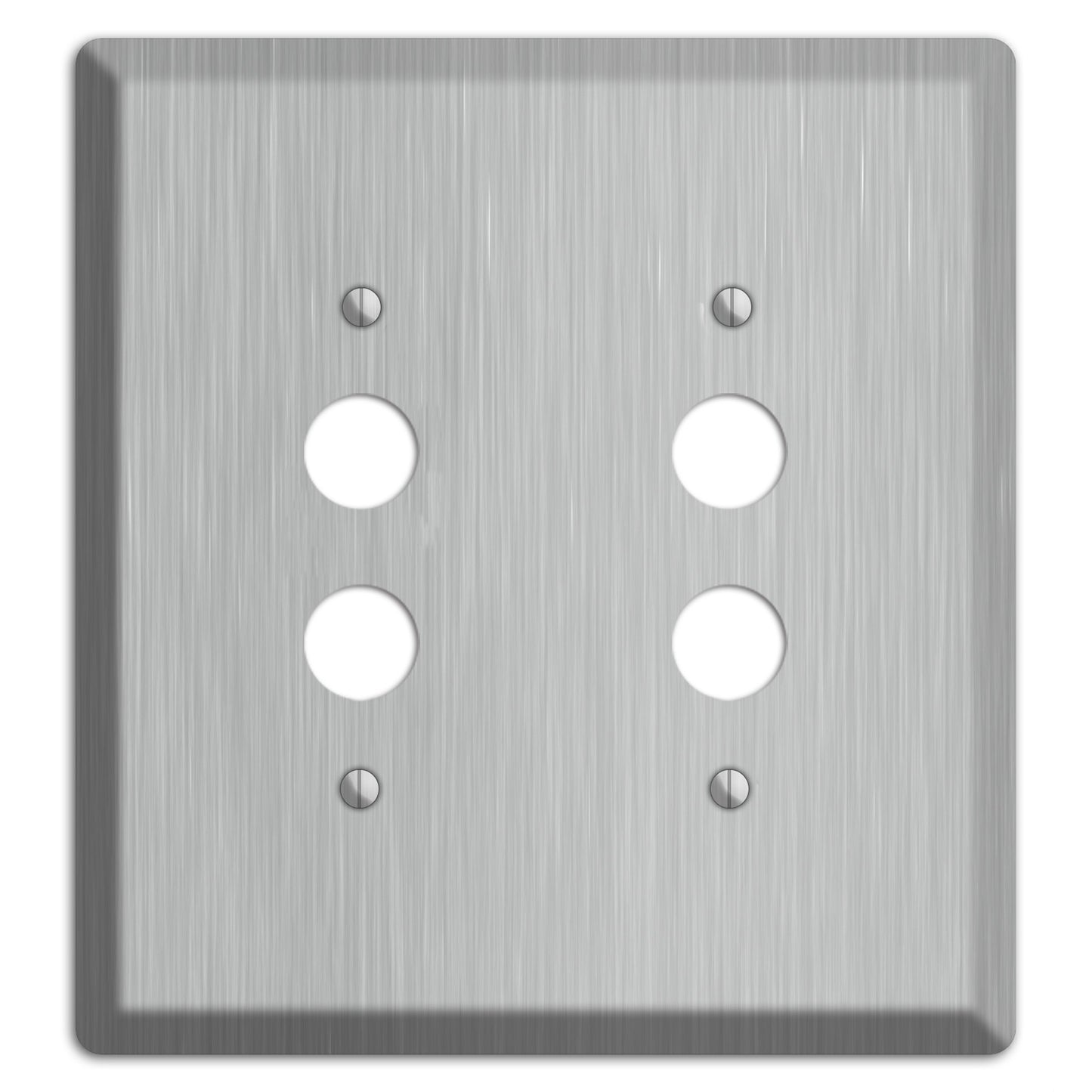 Brushed Stainless Steel 2 Pushbutton Wallplate