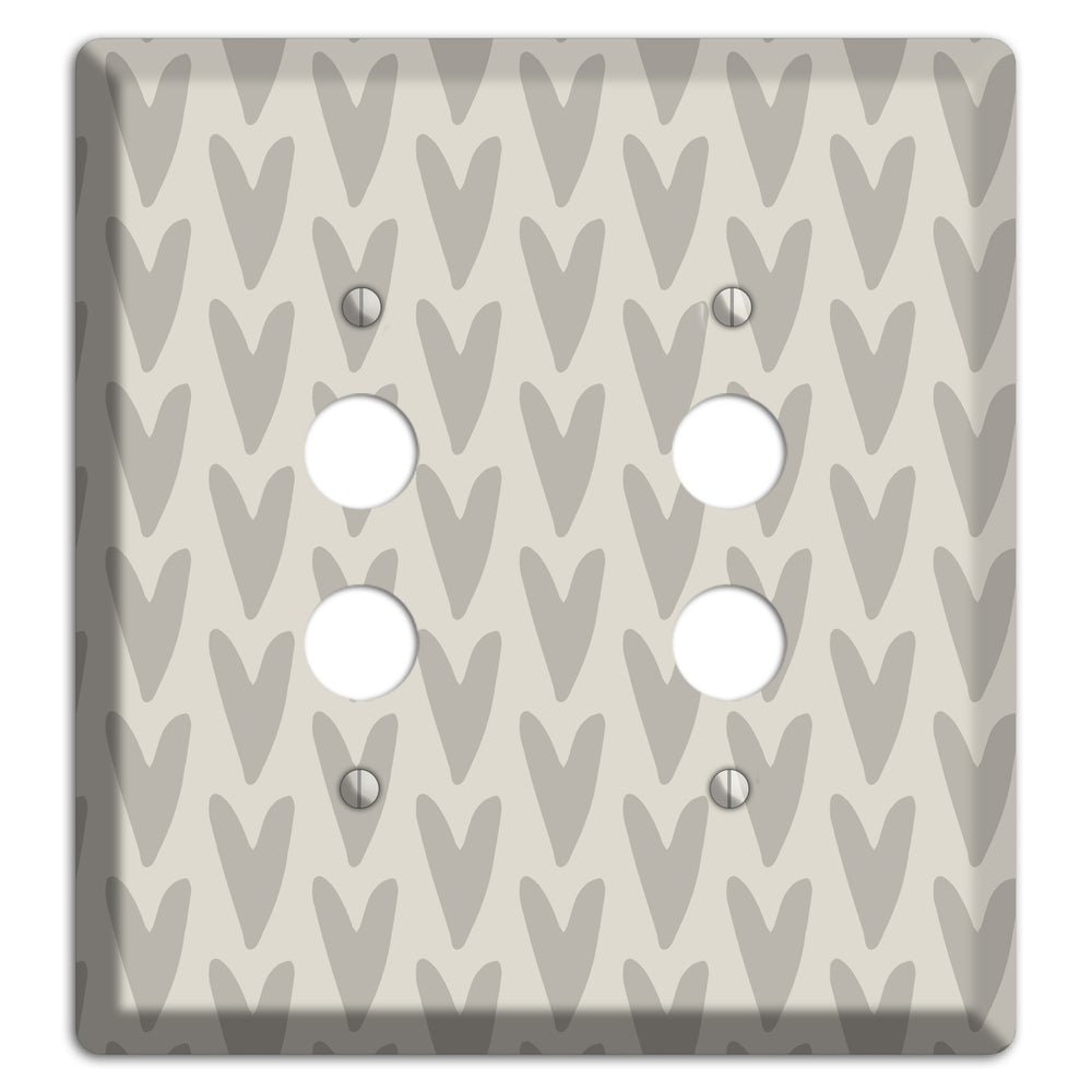 Simple Scandanavian Style I 2 Pushbutton Wallplate