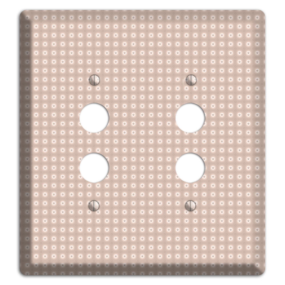 Beige with Circled Stars 2 Pushbutton Wallplate