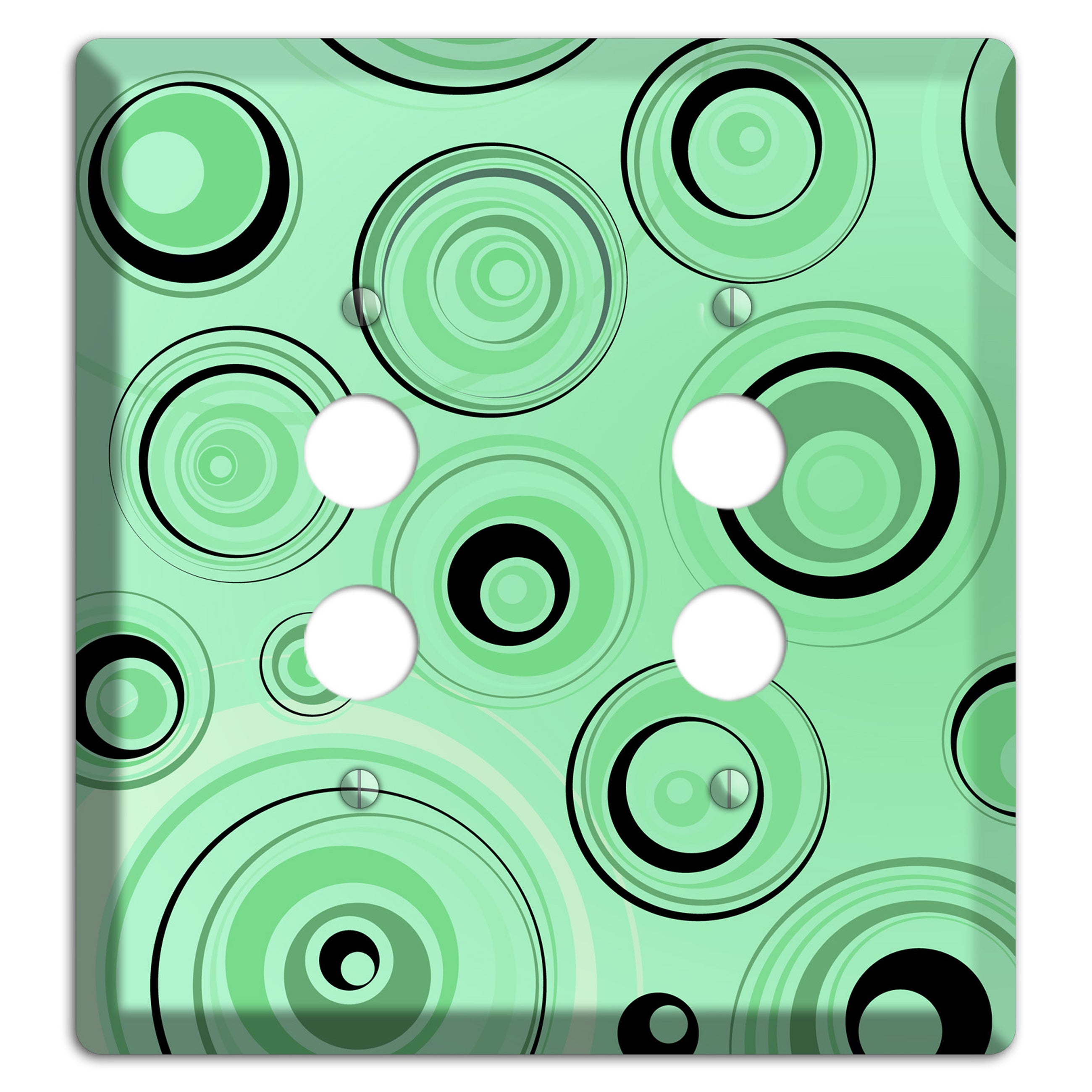 Mint Green Circles 2 Pushbutton Wallplate
