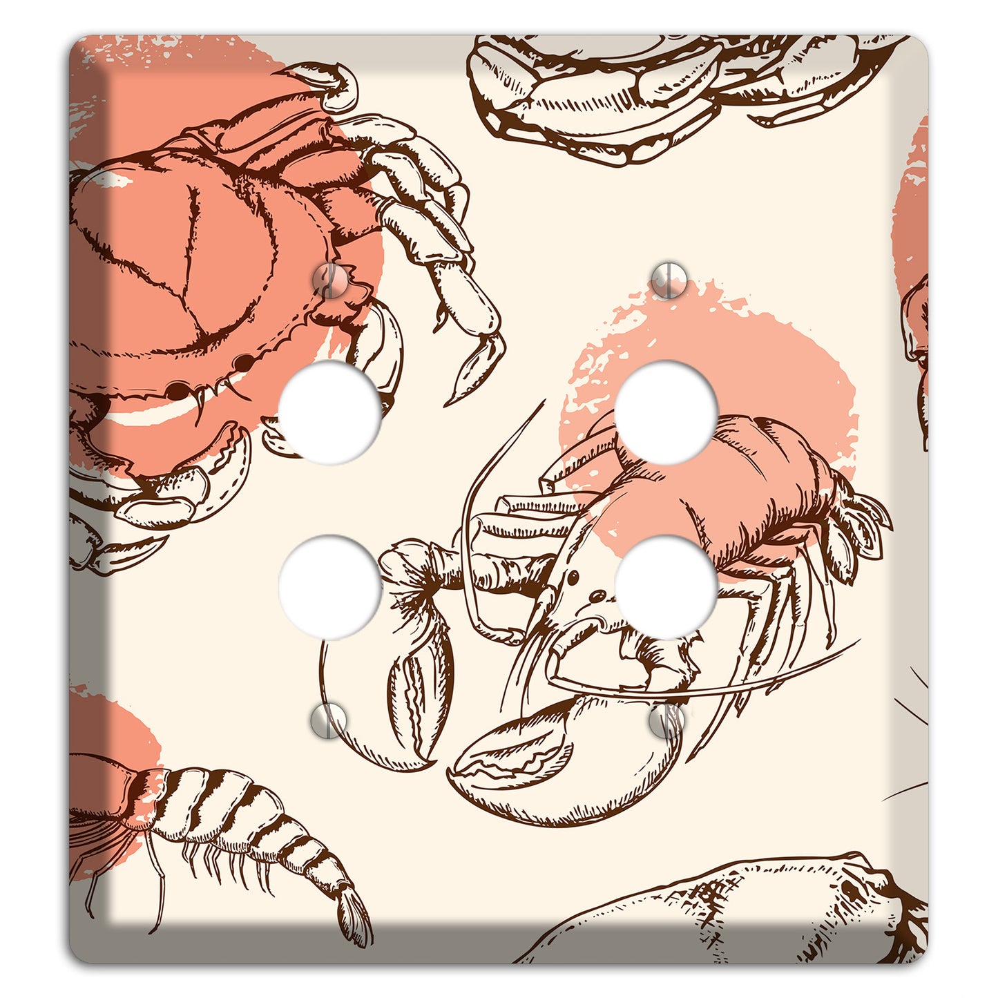 Red Crab 2 Pushbutton Wallplate