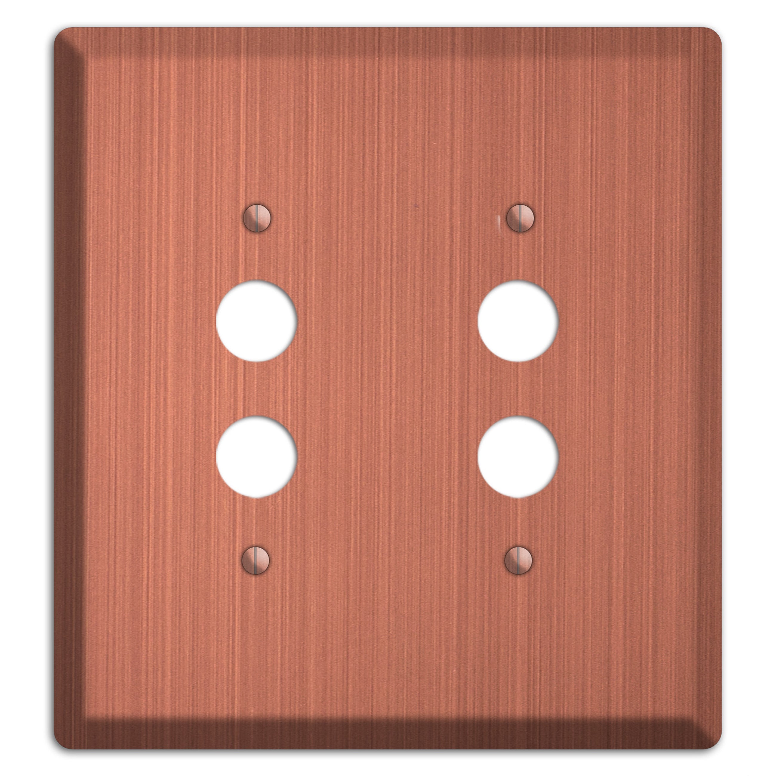 Antique Brushed Solid Copper 2 Pushbutton Wallplate