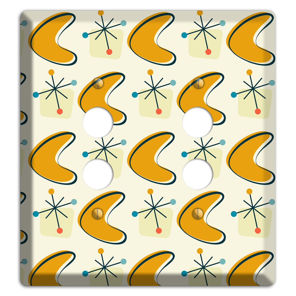 Yellow Boomerang 2 Pushbutton Wallplate
