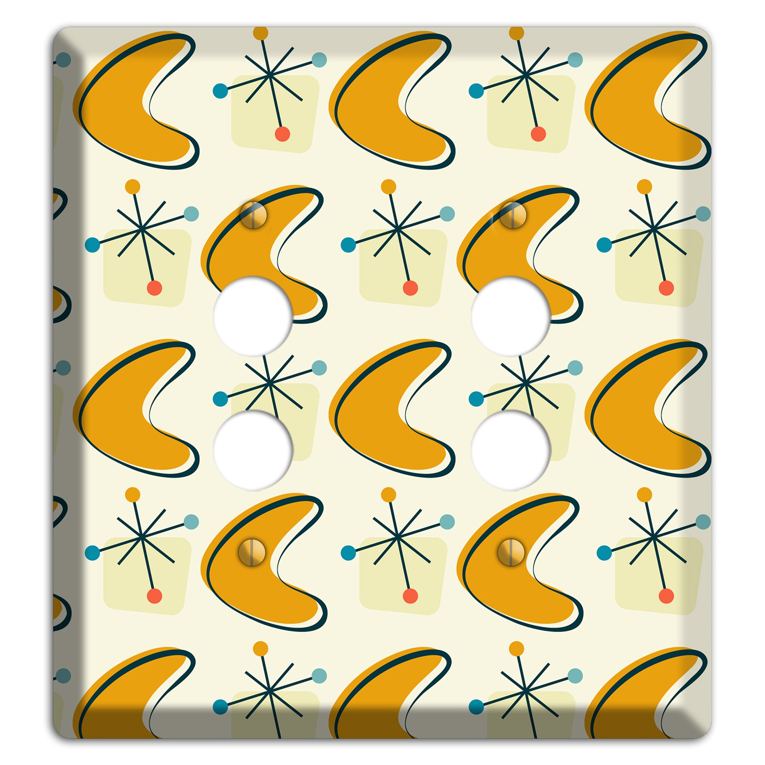 Yellow Boomerang 2 Pushbutton Wallplate