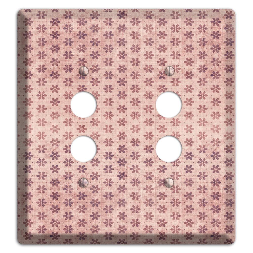 Dusty Pink Grunge Floral Contour 2 Pushbutton Wallplate