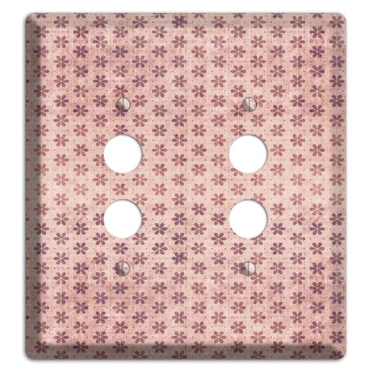 Dusty Pink Grunge Floral Contour 2 Pushbutton Wallplate