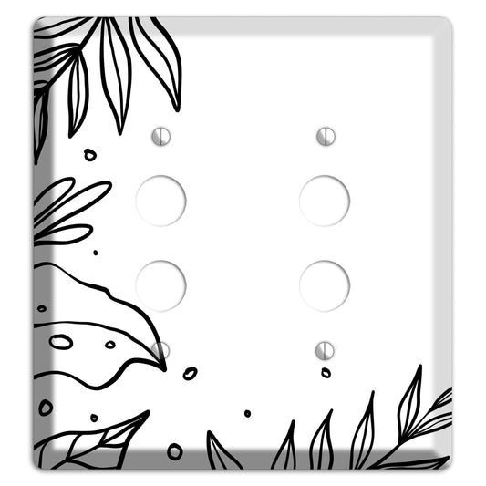 Hand-Drawn Floral 14 2 Pushbutton Wallplate