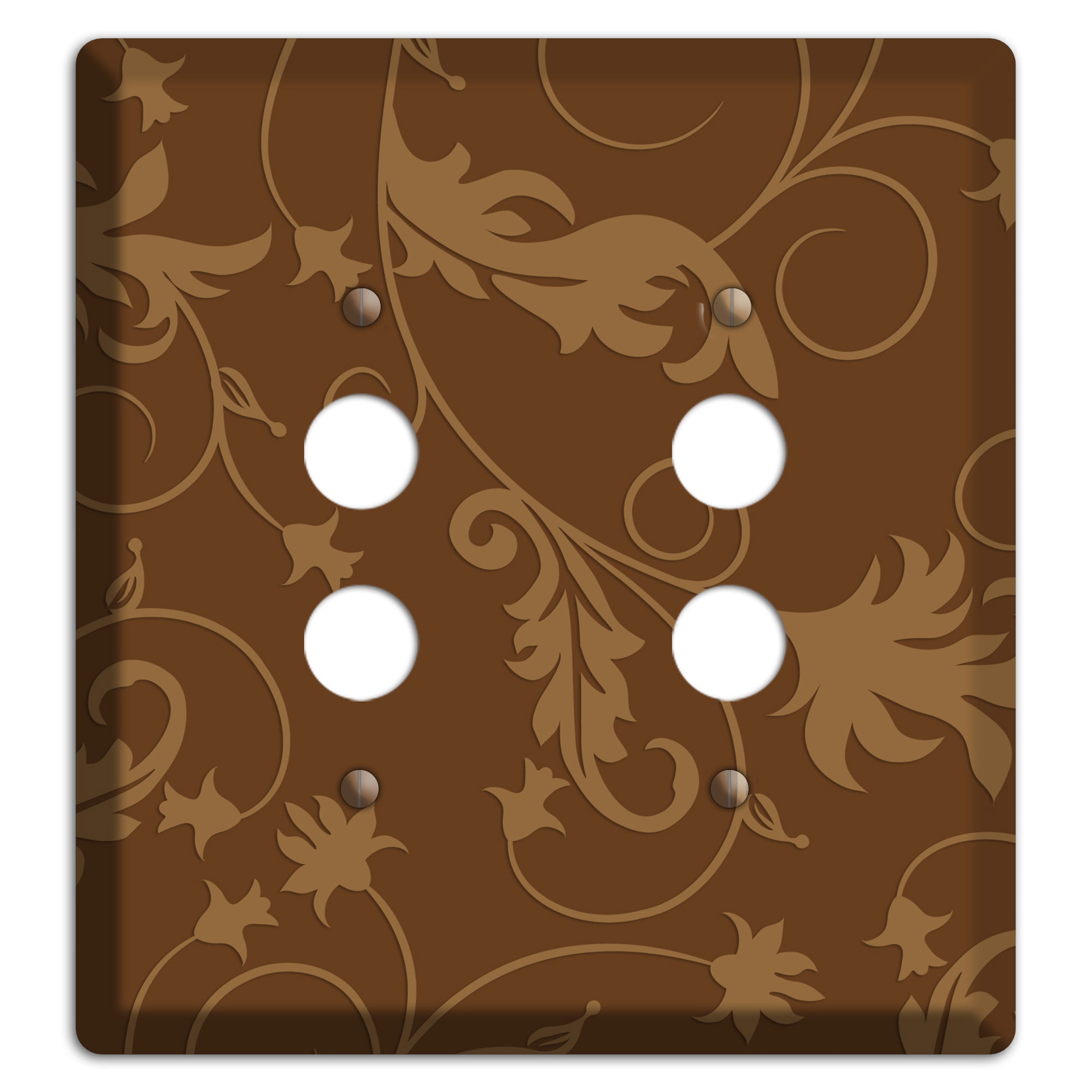 Brown Victorian Sprig 2 Pushbutton Wallplate