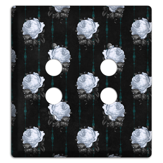 Dramatic Floral Black 2 Pushbutton Wallplate