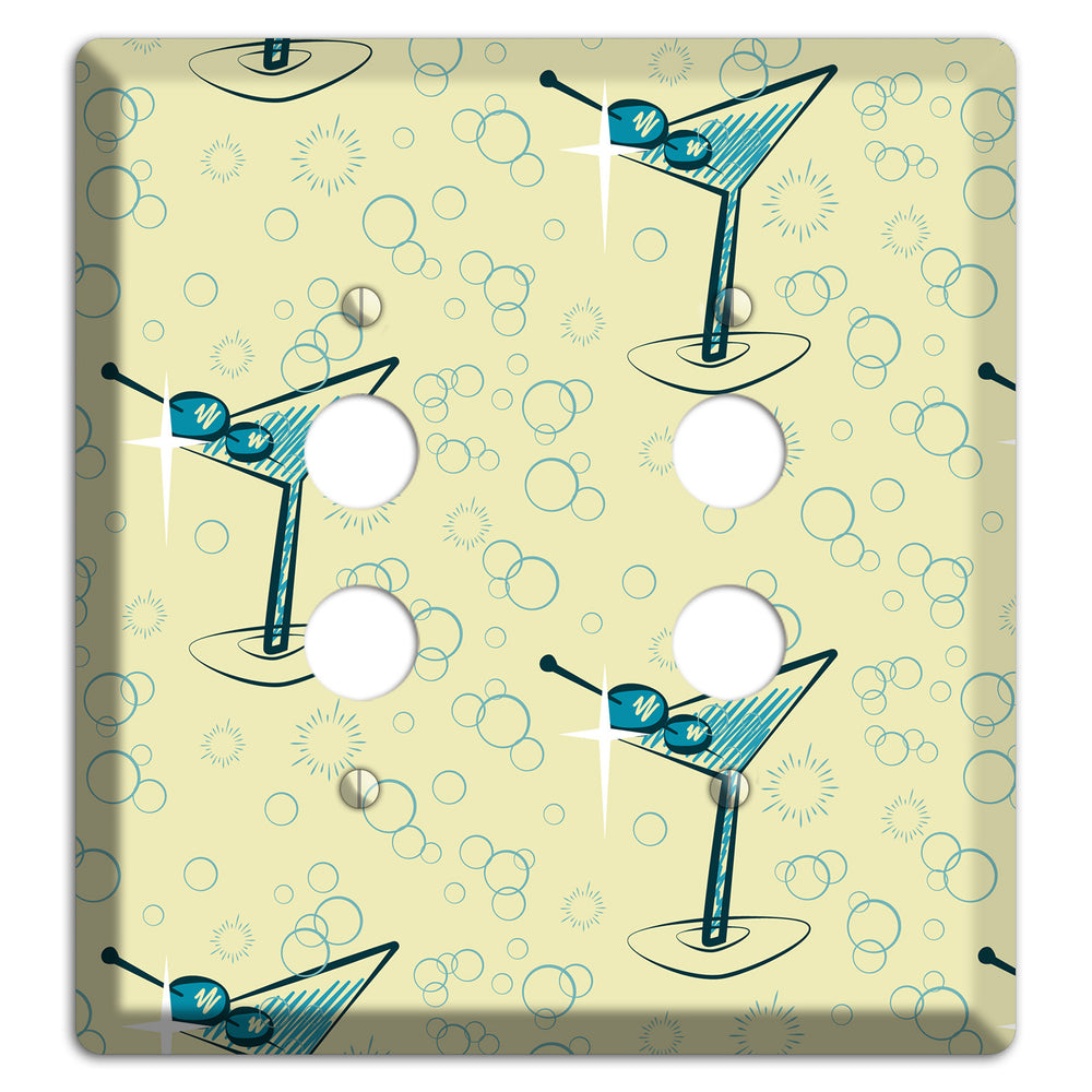 Yellow Martini 2 Pushbutton Wallplate