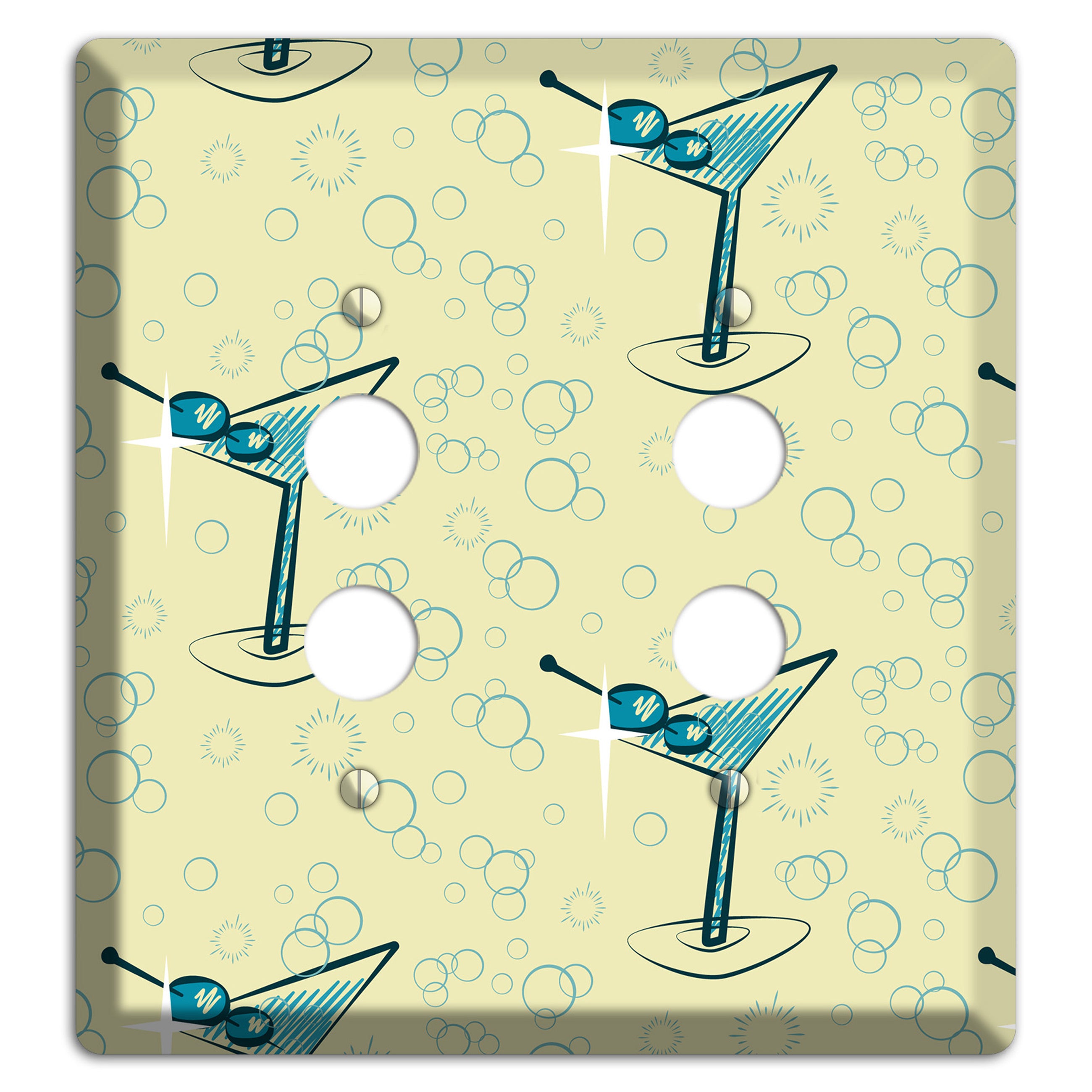 Yellow Martini 2 Pushbutton Wallplate
