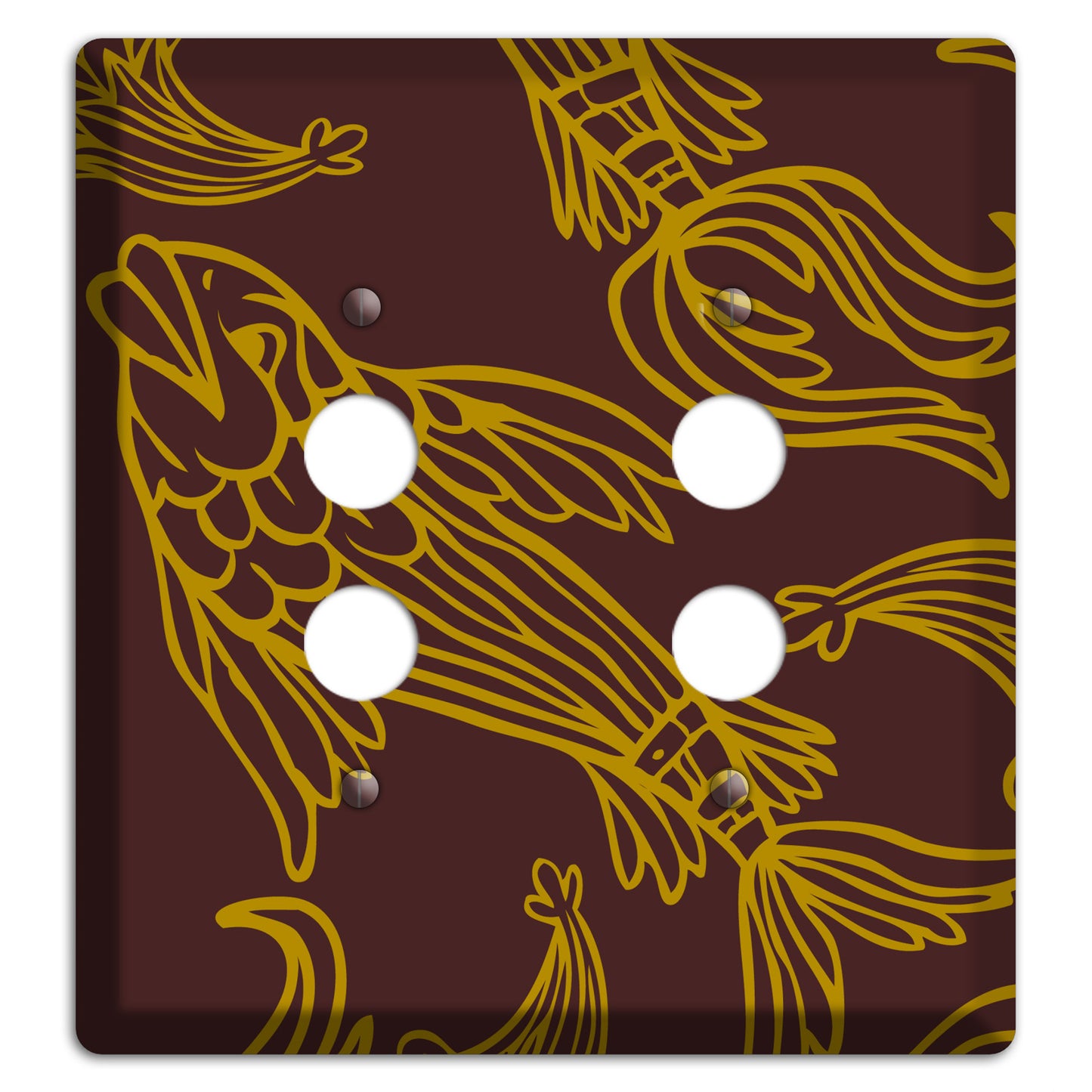 Brown and Beige Koi 2 Pushbutton Wallplate