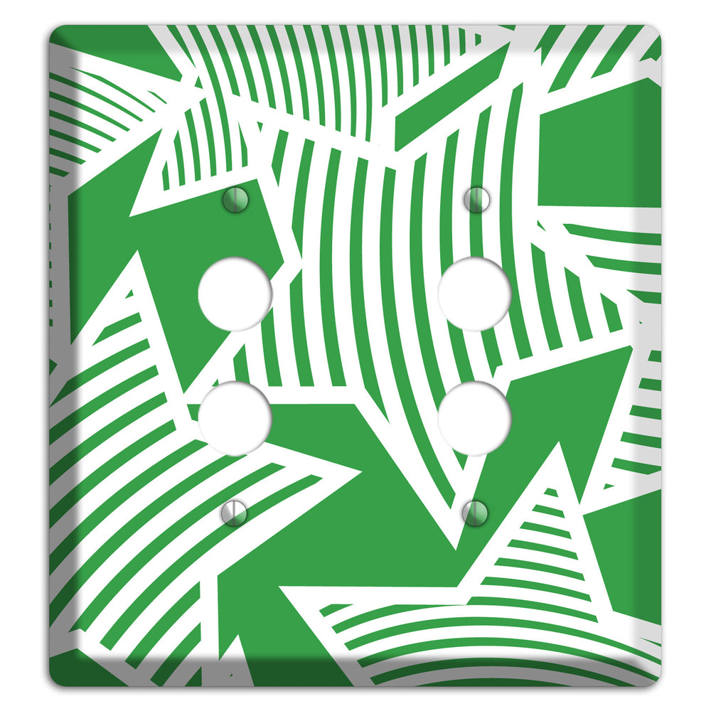 Green with Large White Stars 2 Pushbutton Wallplate