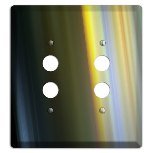 Black with Yellow Ray of Light 2 Pushbutton Wallplate